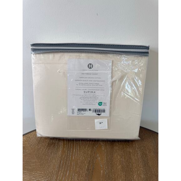 Hotel Collection Supima King Fitted Sheet 680 Thread Count Ivory Luxury Cotton - Picture 2 of 3